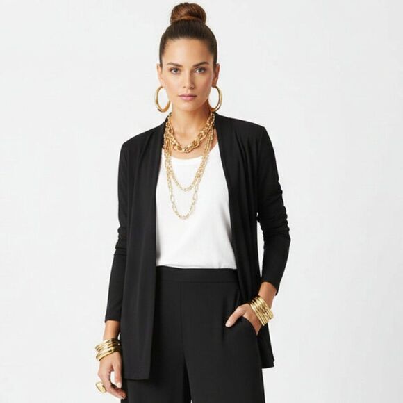 Misook Sweaters - Misook Black Basic Open Long Sleeve Cardigan Sweater S